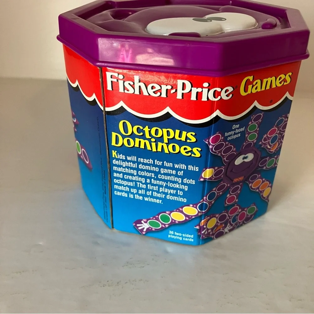 VTG 1996 Fisher Price Games Octopus‎ Dominoes Matching and Counting Fun Complete